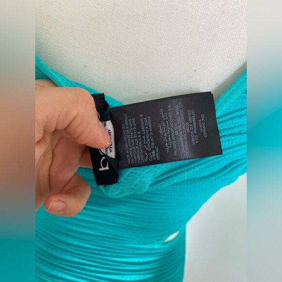 Y2K Bebe Turquoise Cutout Bodycon Dress - Picture 6 of 7